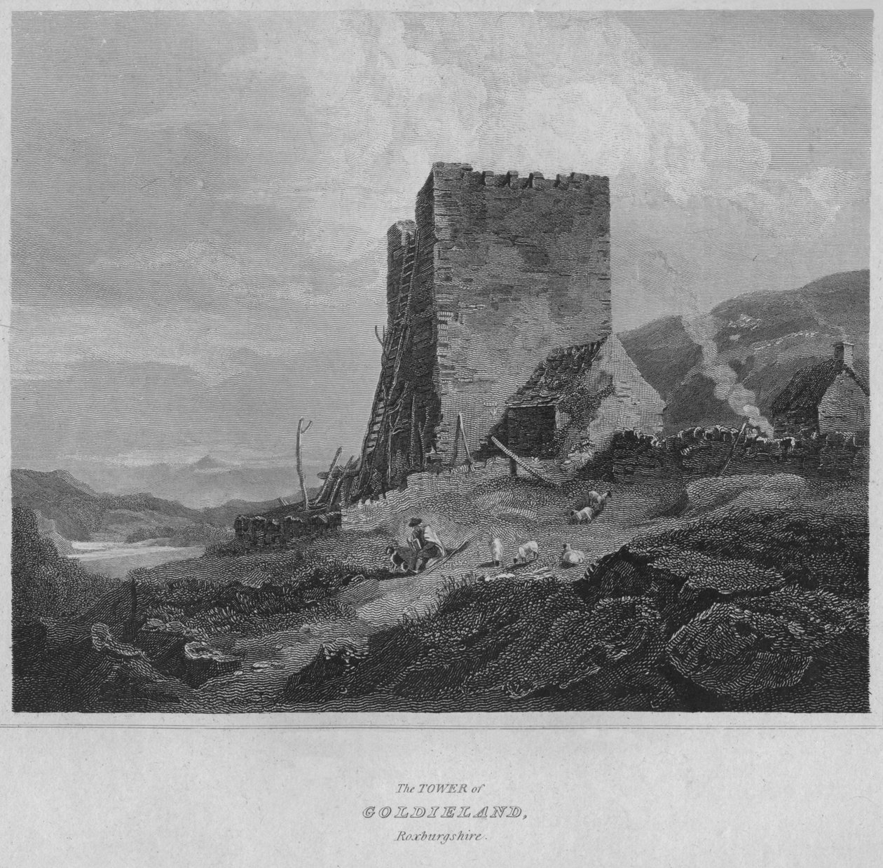Věž Goldieland, Roxburghshire, 1814 od John Greig