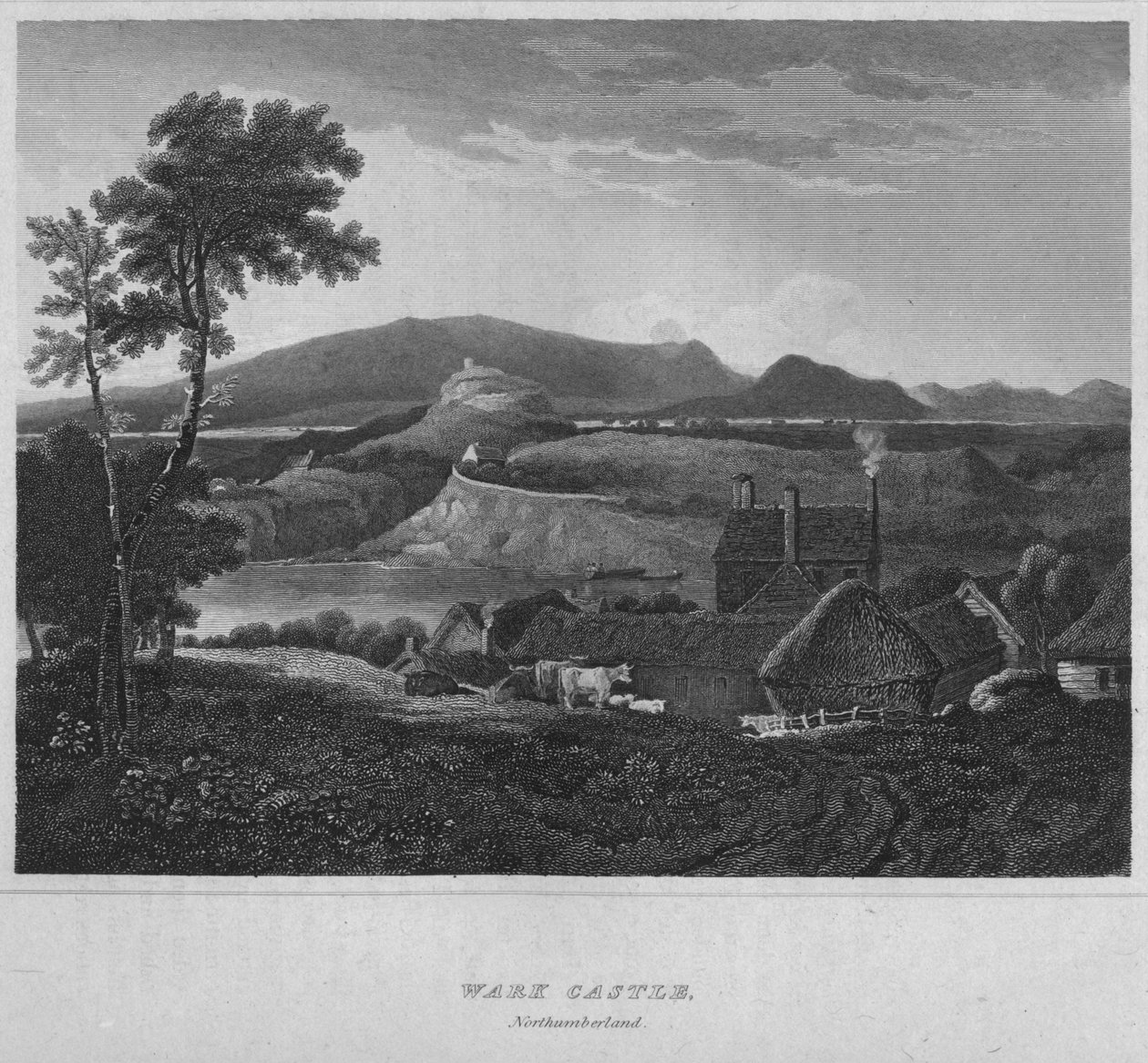 Hrad Wark, Northumberland, 1814 od John Greig
