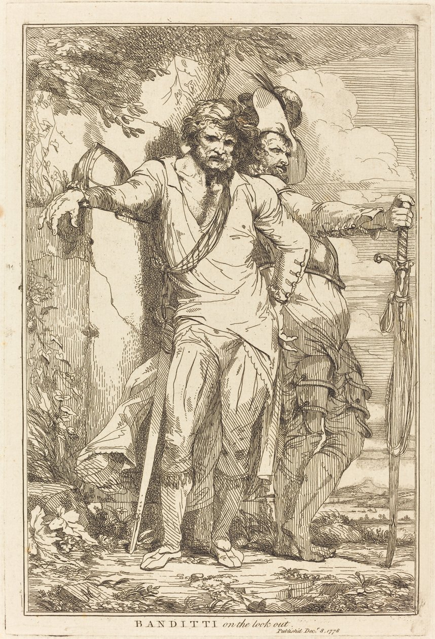 Banditti na rozhledně od John Hamilton Mortimer
