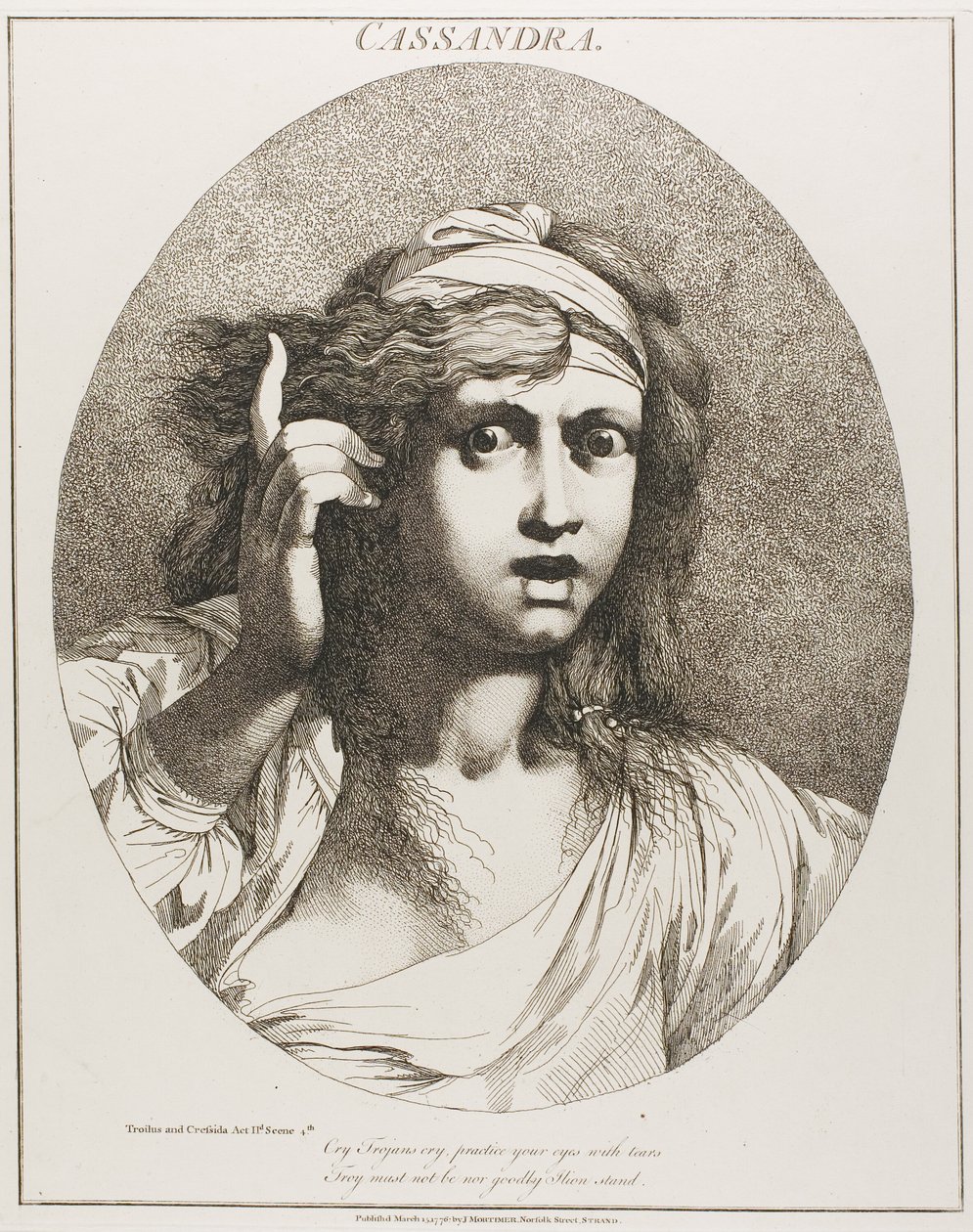 Cassandra, z Dvanácti postav ze Shakespeara od John Hamilton Mortimer