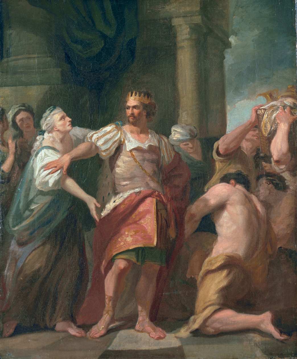 Edward Vyznavač zbavuje svou matku jejích účinků, kolem roku 1763 (olej na plátně) od John Hamilton Mortimer
