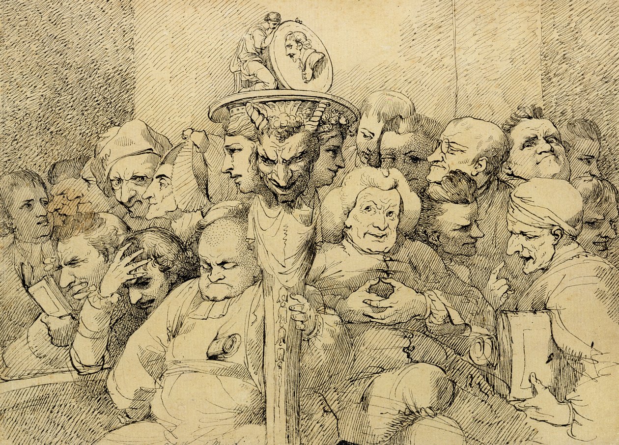 Literární postavy sestavené kolem Shakespearova medailonu od John Hamilton Mortimer