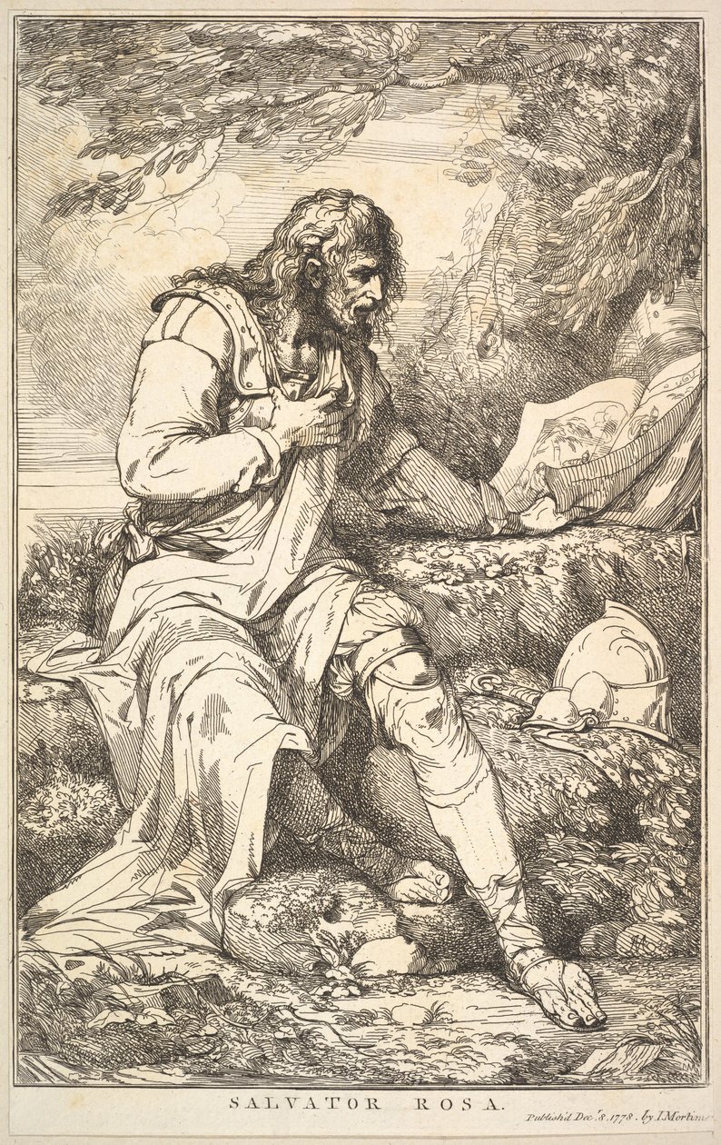 Salvator Rosa z patnácti leptů věnovaných siru Joshuovi Reynoldsovi, 8. prosince 1778. od John Hamilton Mortimer