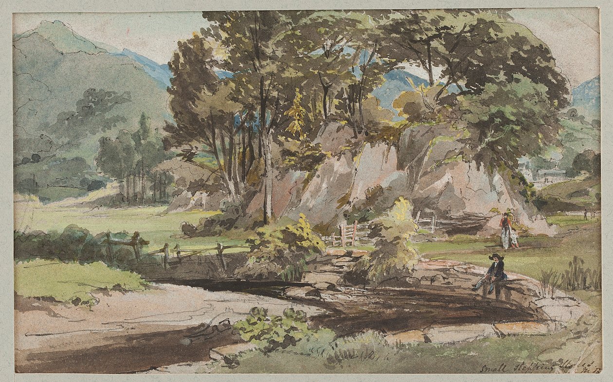 Zahrada v Brathay, 1812 (wc na papíře) od John Harden