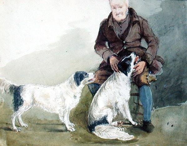 Major Gilpin a jeho psi (akvarel na papíře) od John Harden