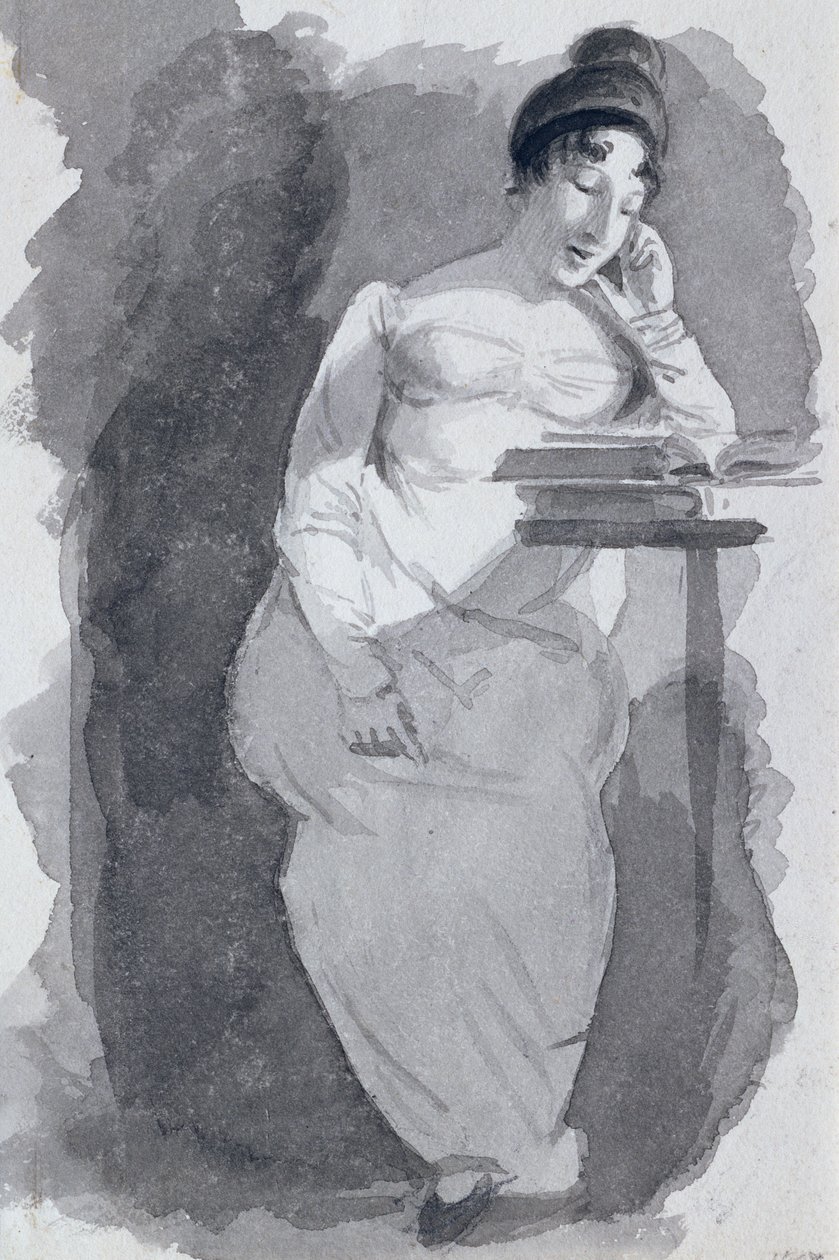 Čtení (inkoust na papíře) od John Harden