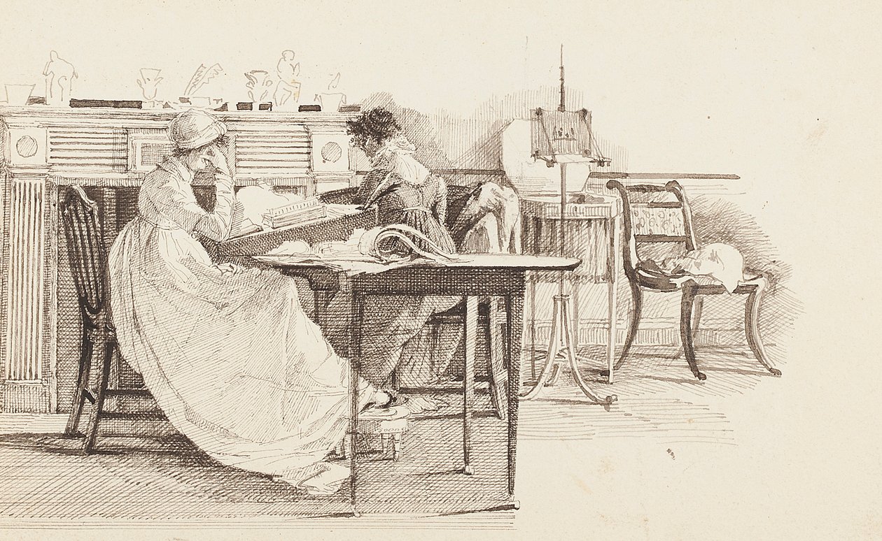 Čtení u krbu, 1805 od John Harden