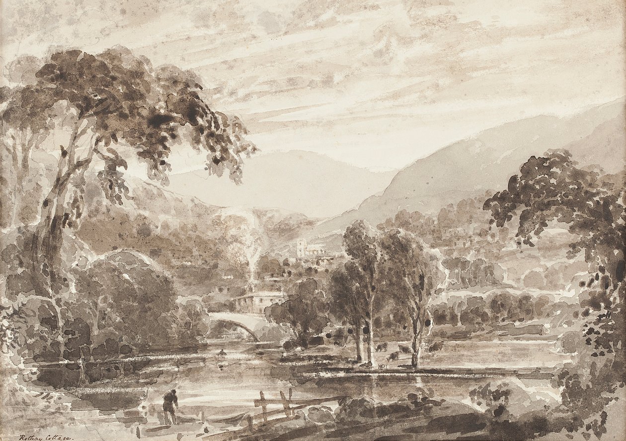 Rothay Bridge, Lake District, Cumbria (wc na papíře) od John Harden