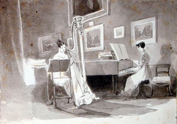 Duet (pero a inkoust na papíře) od John Harden