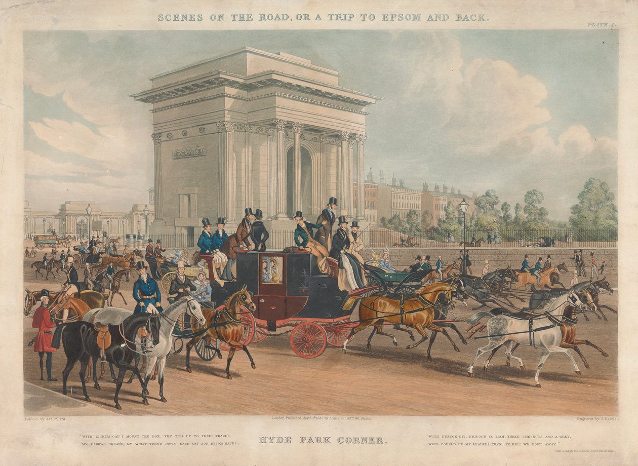 Scény na cestě aneb Výlet do Epsomu a zpět, Hyde Park Corner od John Harris