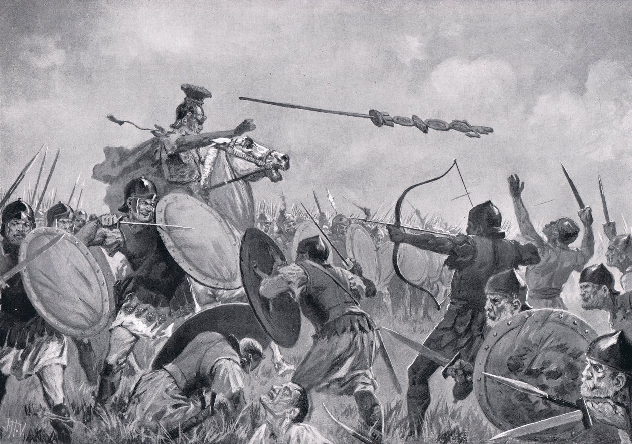 Bitva Římanů s Volsky od John Harris Valda