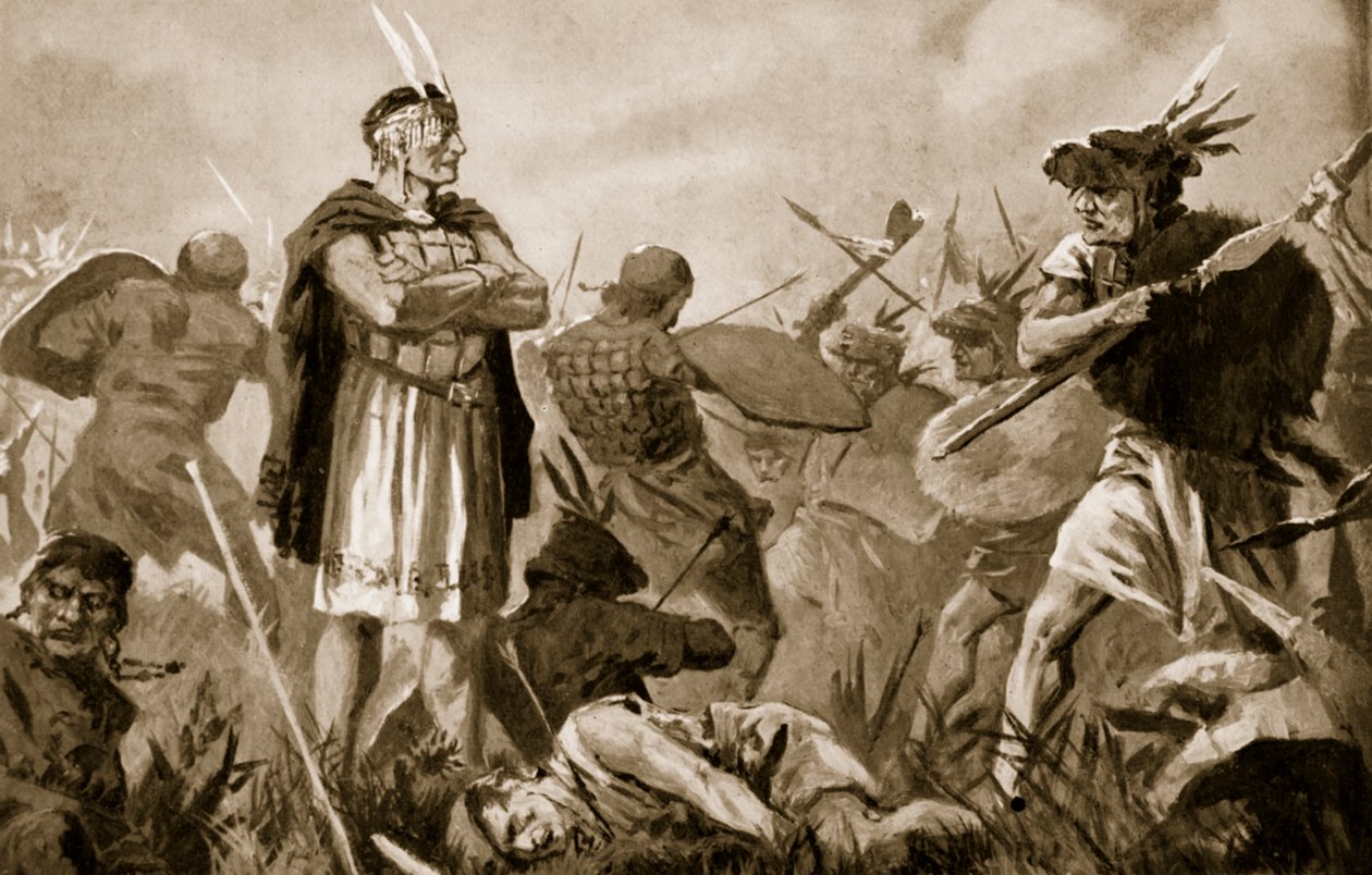 Huascar a Atahualpa bojující o říši Inků od John Harris Valda