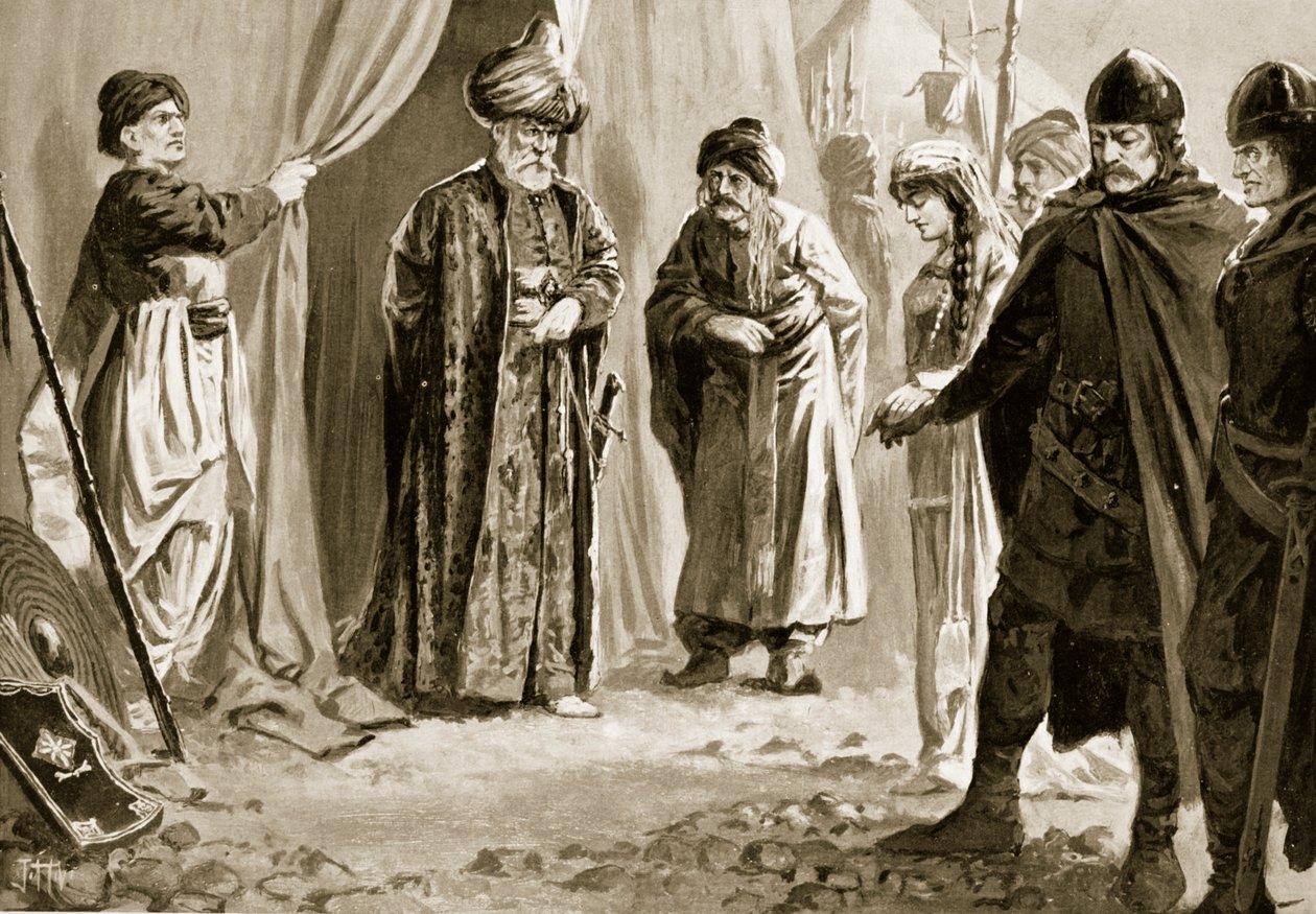 Ivan Shishman III vydá svou sestru sultánovi Muradovi I., 1366 od John Harris Valda