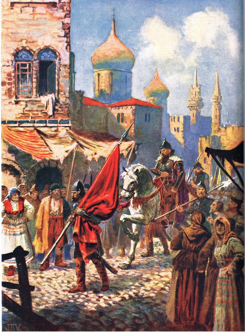 Návrat Ivana Hrozného do Moskvy, ilustrace z „Hutchinsonových dějin národů“ od John Harris Valda