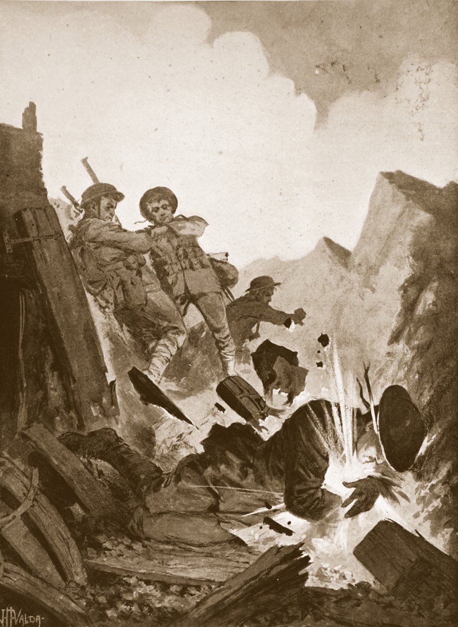 Druhý poručík A.V. Smith se vrhne na živou bombu a obětuje svůj život za své kamarády od John Harris Valda