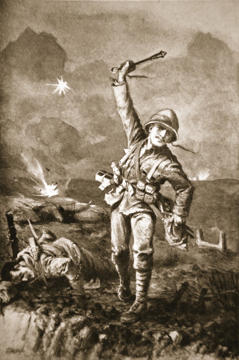Seržant Somers zadržoval nepřítele tím, že je bombardoval, když se stavěla barikáda od John Harris Valda