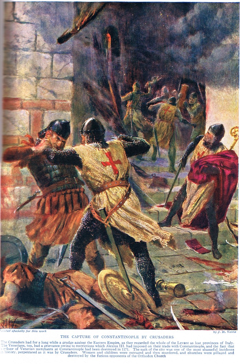Dobytí Konstantinopole křižáky od John Harris Valda