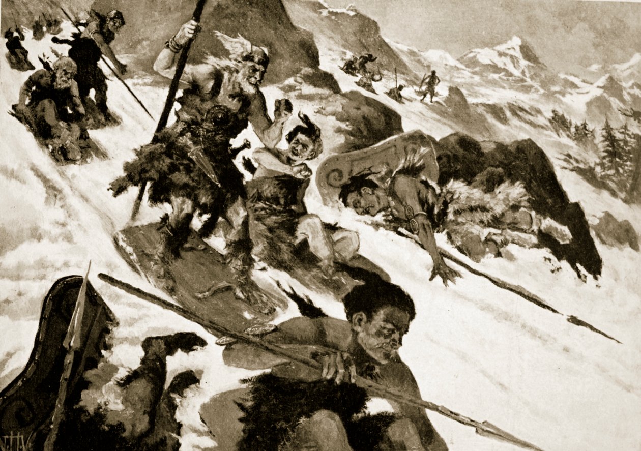 Cimbri v Alpách od John Harris Valda