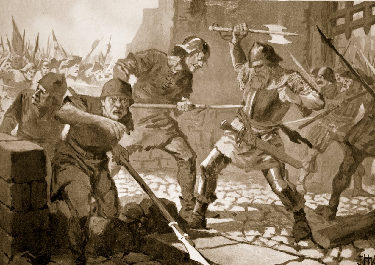Smrt curyšského purkmistra Stussiho v bitvě, 1443 od John Harris Valda