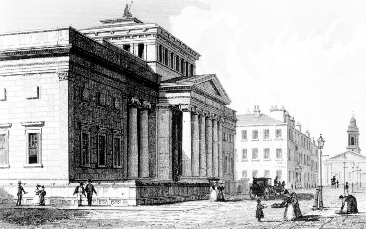 The Royal Institution, Manchester, vyryl Richard Winkles, c.1836 od John Harwood