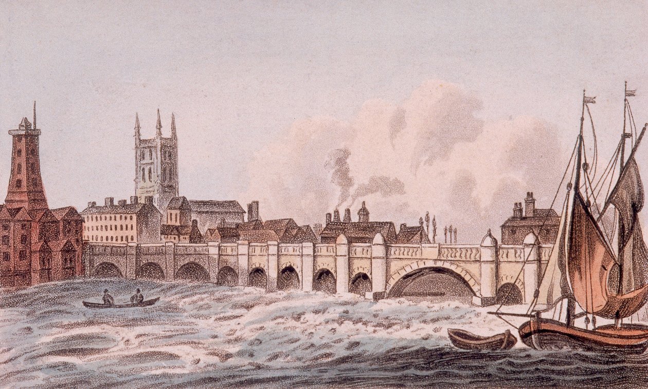 London Bridge starý, Londýn, 1823 od John Hassall
