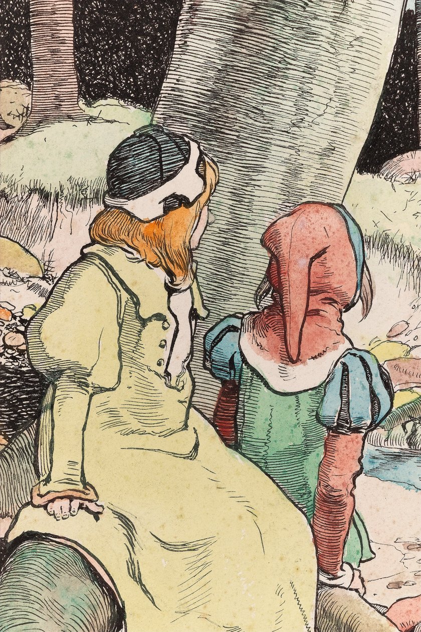 The Babes in the Wood, cca 1900 (akvarel, pero a inkoust na papíře) (detail 244428) od John Hassall