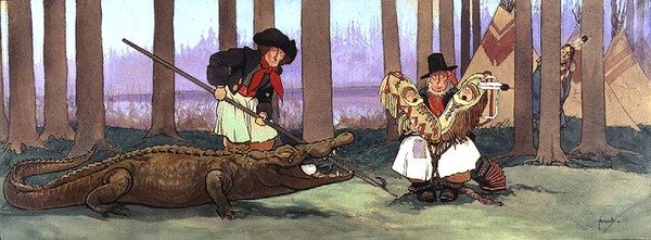 Pirát, Gentleman Starky, byl zajat Rudokožci a je mizerný. Smee zpívá verš z pirátské písně kapitánu Hookovi, který je nyní Inside the Crocodile, kolem roku 1906 od John Hassall