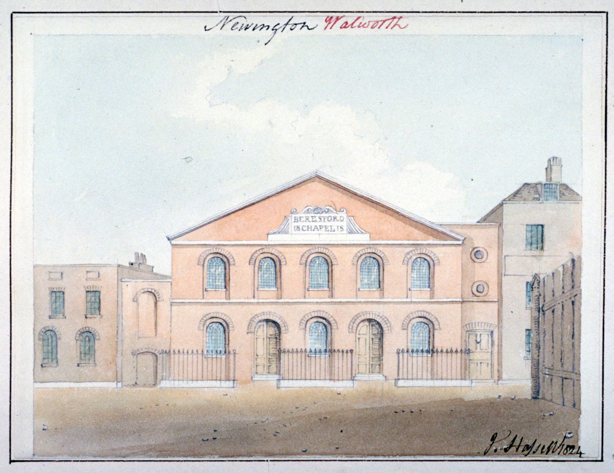 Beresford Chapel, Beresford Street, Southwark, Londýn, 1824 od John Hassell