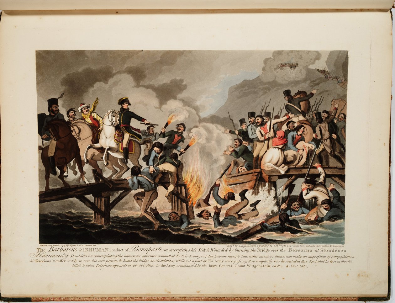 Francouzská armáda překračující Berezinu v listopadu 1812, 1813 od John Hassell