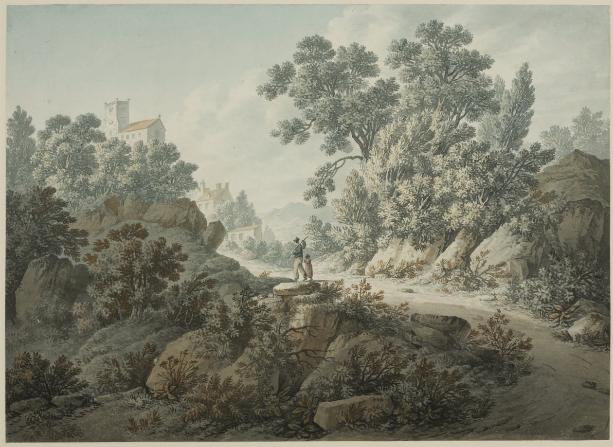 Merrow, poblíž Guildford, Surrey (barva těla a akvarel na papíře) od John Hassell