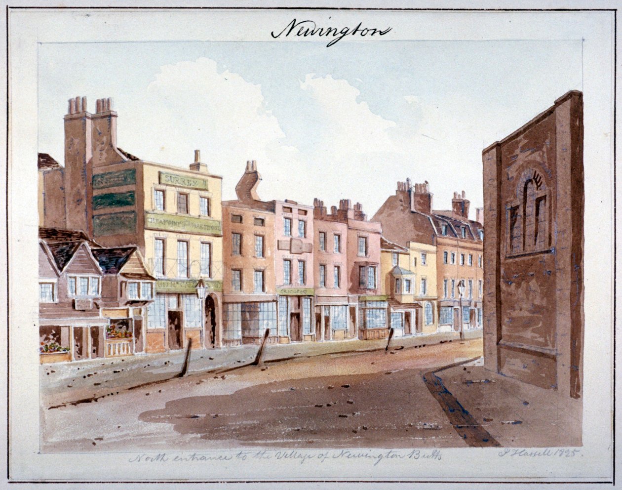 Newington, Southwark, Londýn, 1825 od John Hassell