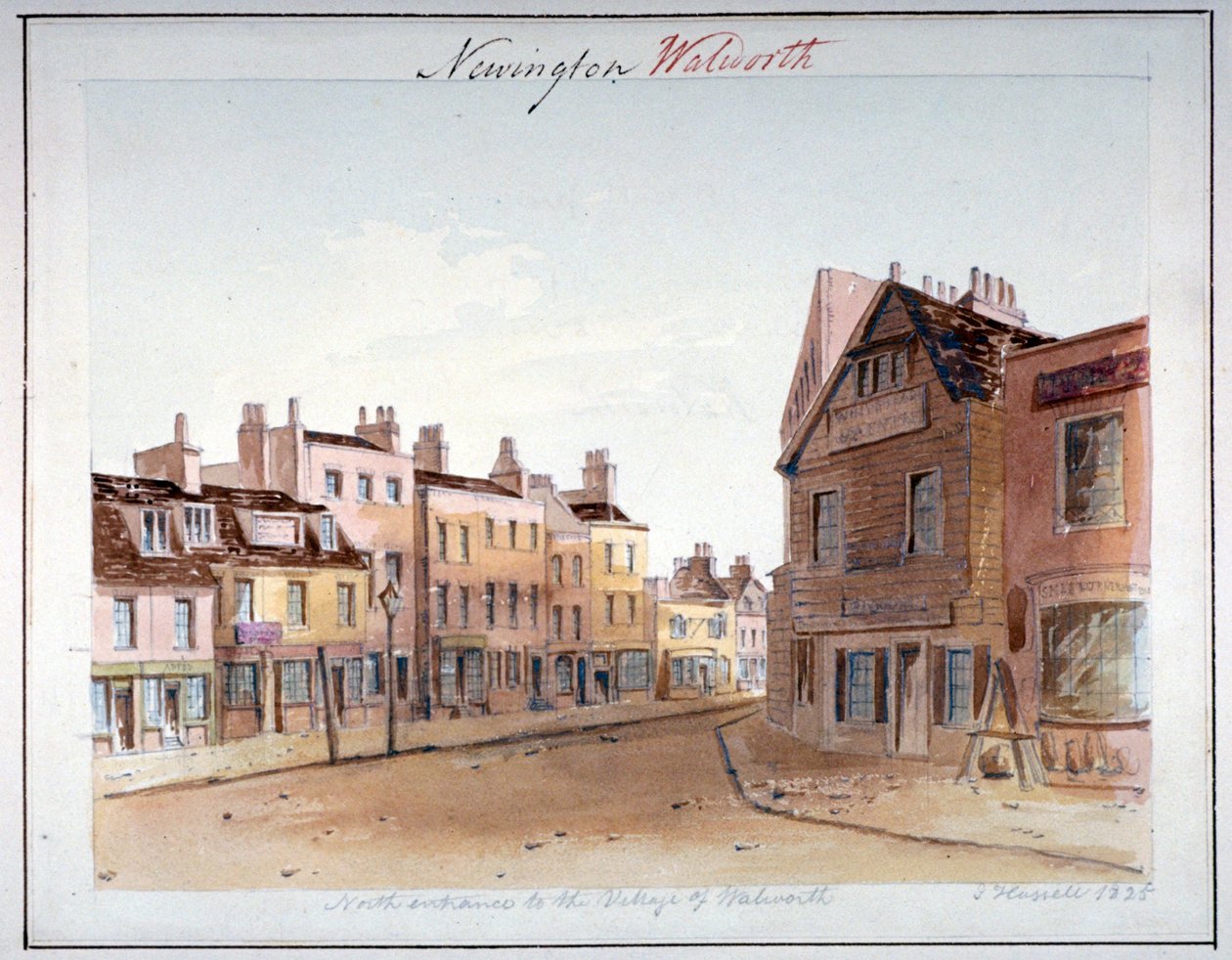 Pohled na vesnici Walworth, Southwark, od severního vchodu, Londýn, 1825 od John Hassell