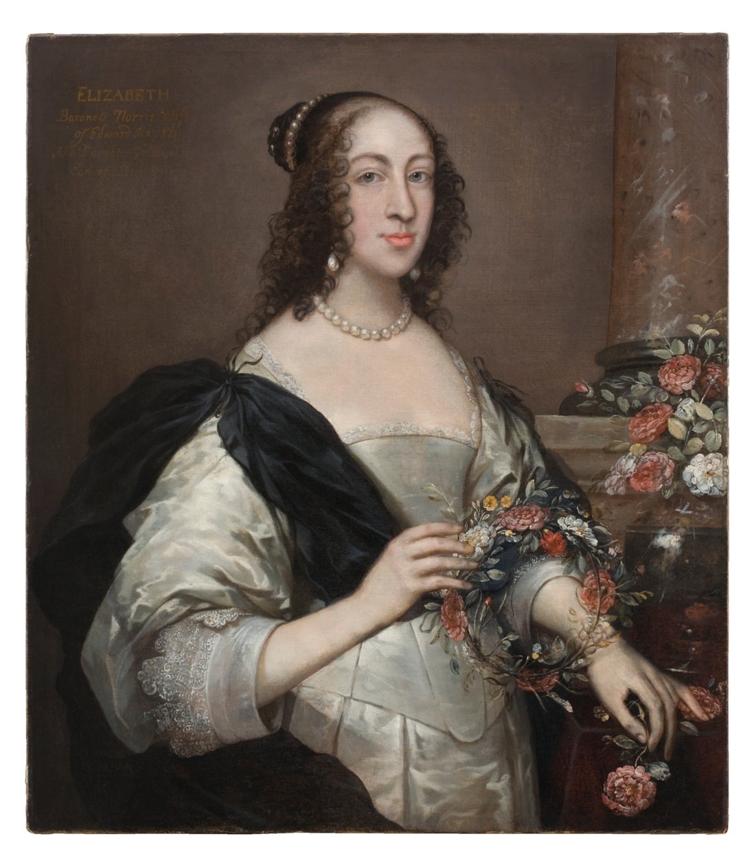 Elizabeth Wray, baronka Norrisová, kolem roku 1638, přemalováno kolem roku 1645 od John Hayls