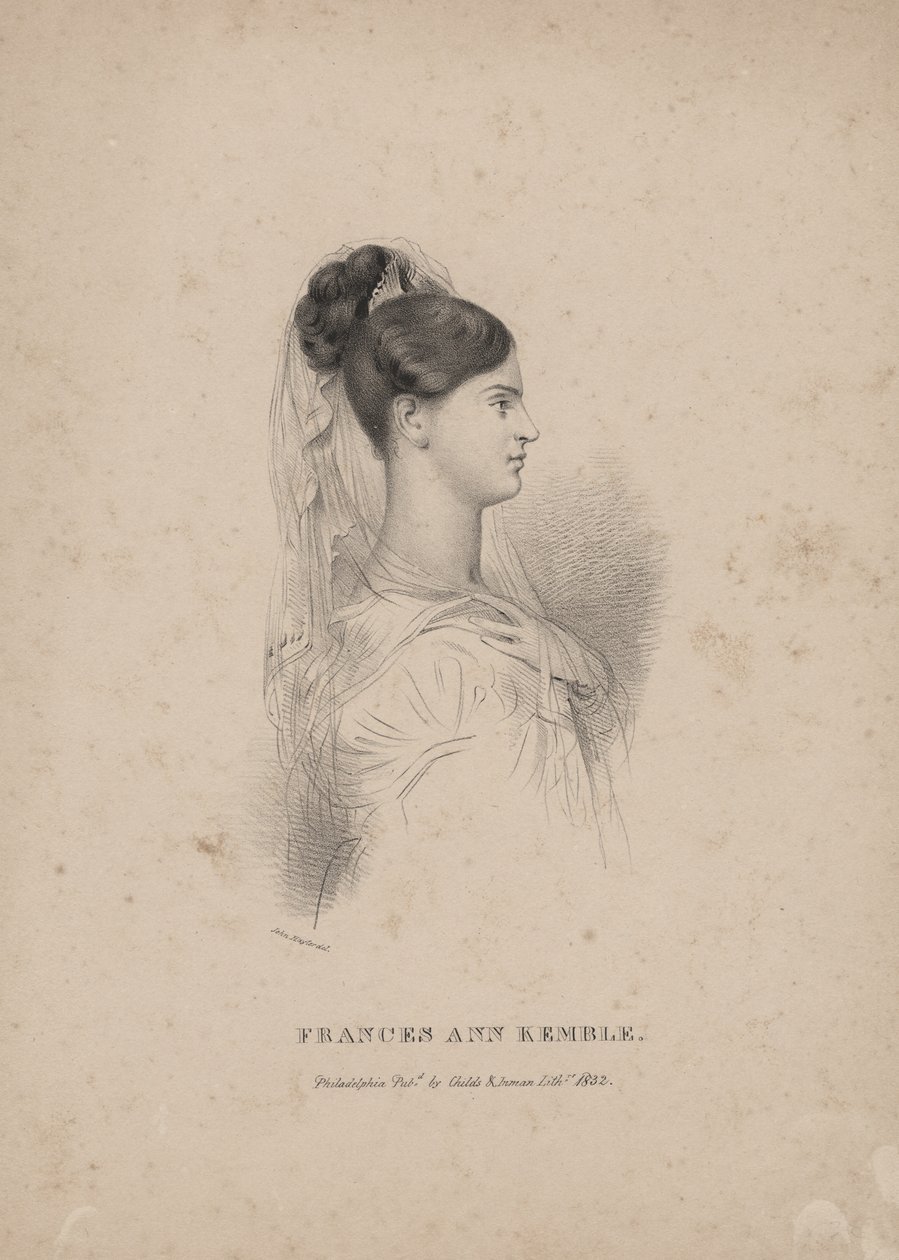 Frances Ann Kemble, lito od Childse a Inmana od John Hayter