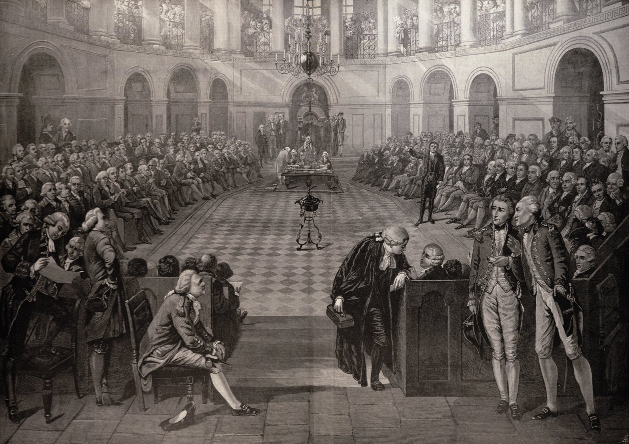 Irská sněmovna, AD 1790, College Green, Dublin, z "The Illustrated London News", 4. října 1886 od John Hayter