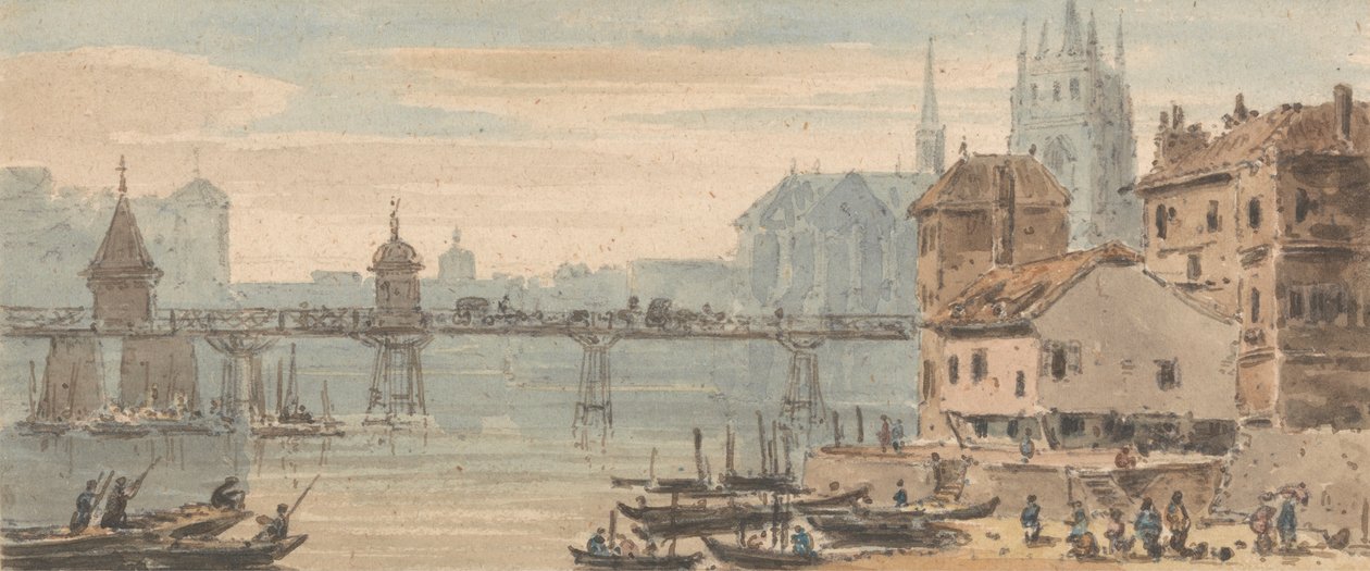 Basilej, Bridge Center, Quayside, s figurami a doprava, s katedrálou, která se tyčí za budovami od John Henderson