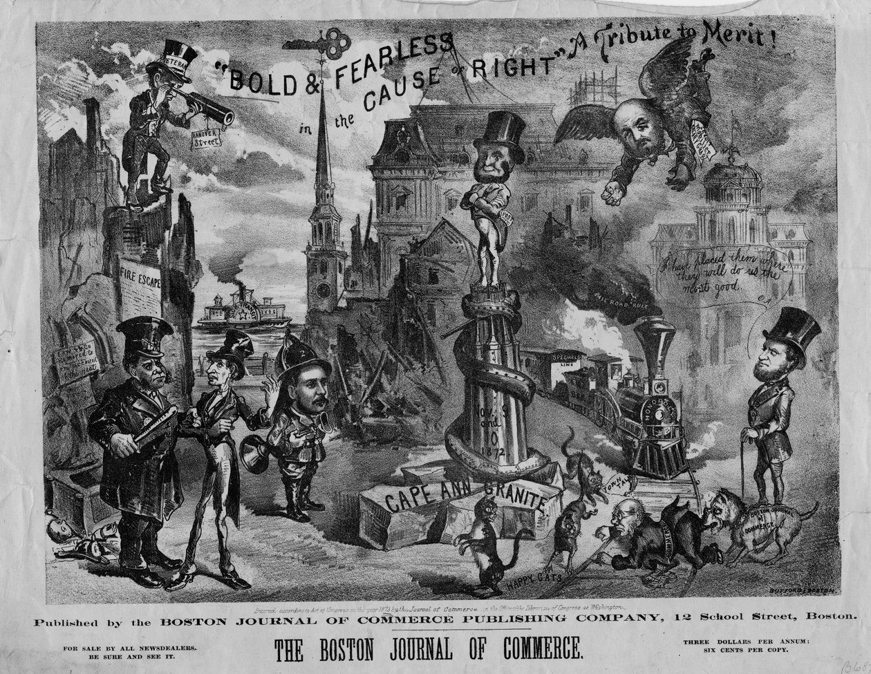 Odvážní a nebojácní ve věci práva: hold za zásluhy!, publikoval Boston Journal of Commerce, 1873 od John Henry Bufford