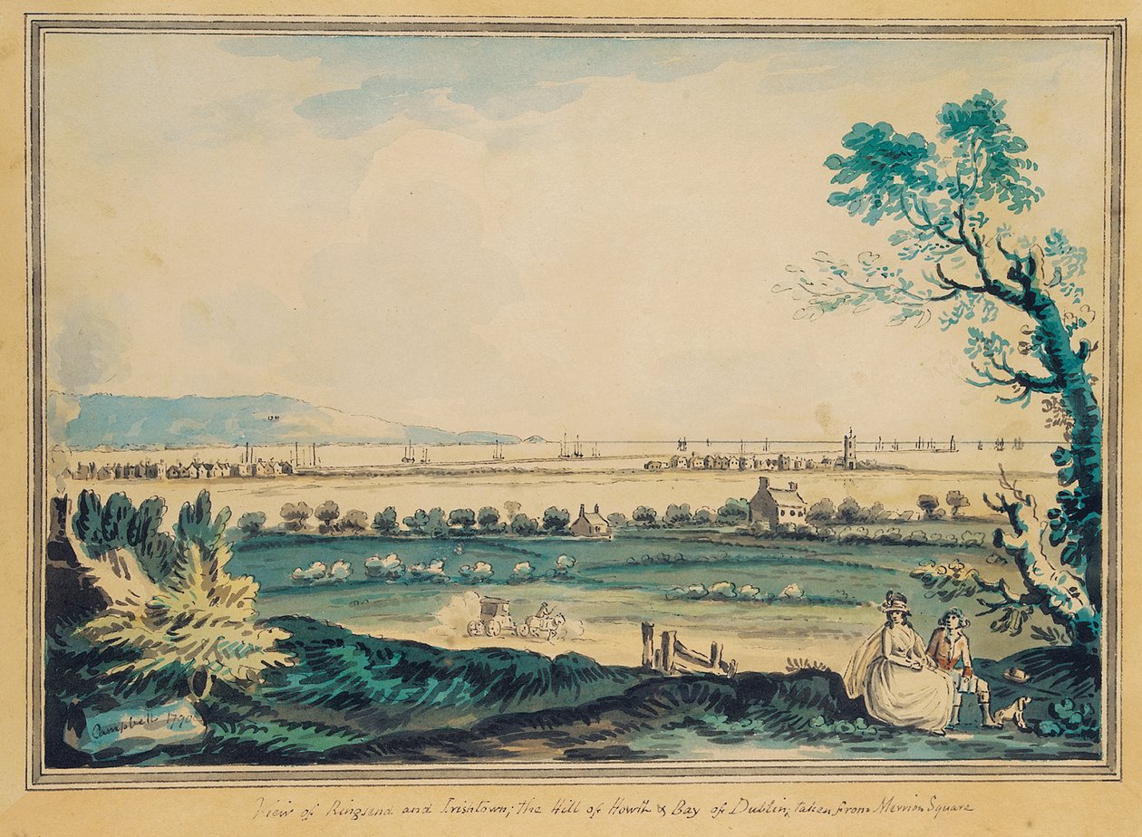 Pohled na Ringsend z Merrion Square, Dublin od John Henry Campbell