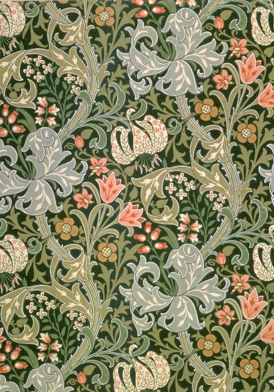 Tapeta Golden Lily, navrhl John Henry Dearle (1860-1932) pro společnost Morris and Company, 1897. od John Henry Dearle