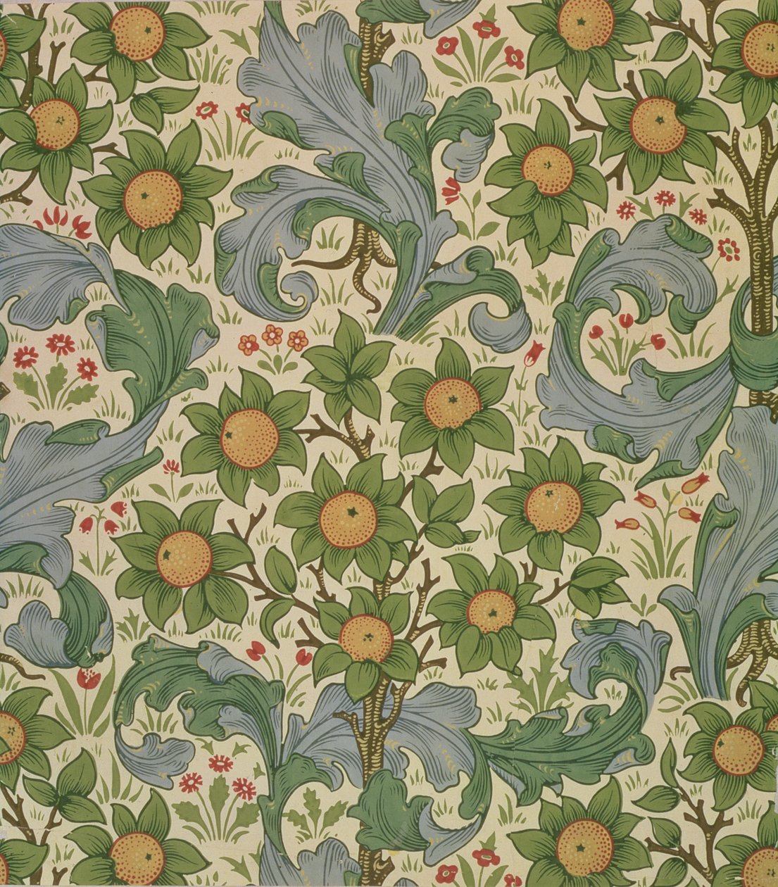 Tapeta Orchard, navržená Johnem Henrym Dearlem (1860-1932) pro Morris and Company, 1899 od John Henry Dearle