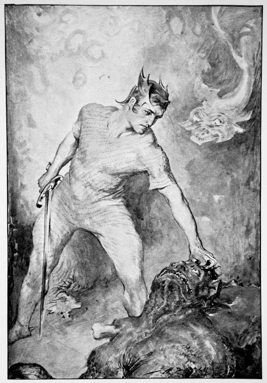 „Beowulf usekne Grendelovi hlavu“, 1910. od John Henry Frederick Bacon