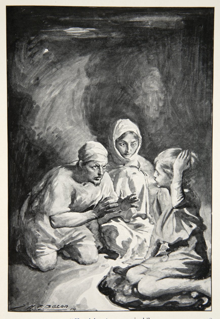 Havelock se překvapeně posadil, z knihy „Hrdinové mýty a legendy britské rasy“ od M.I. Ebbutt, 1910 od John Henry Frederick Bacon