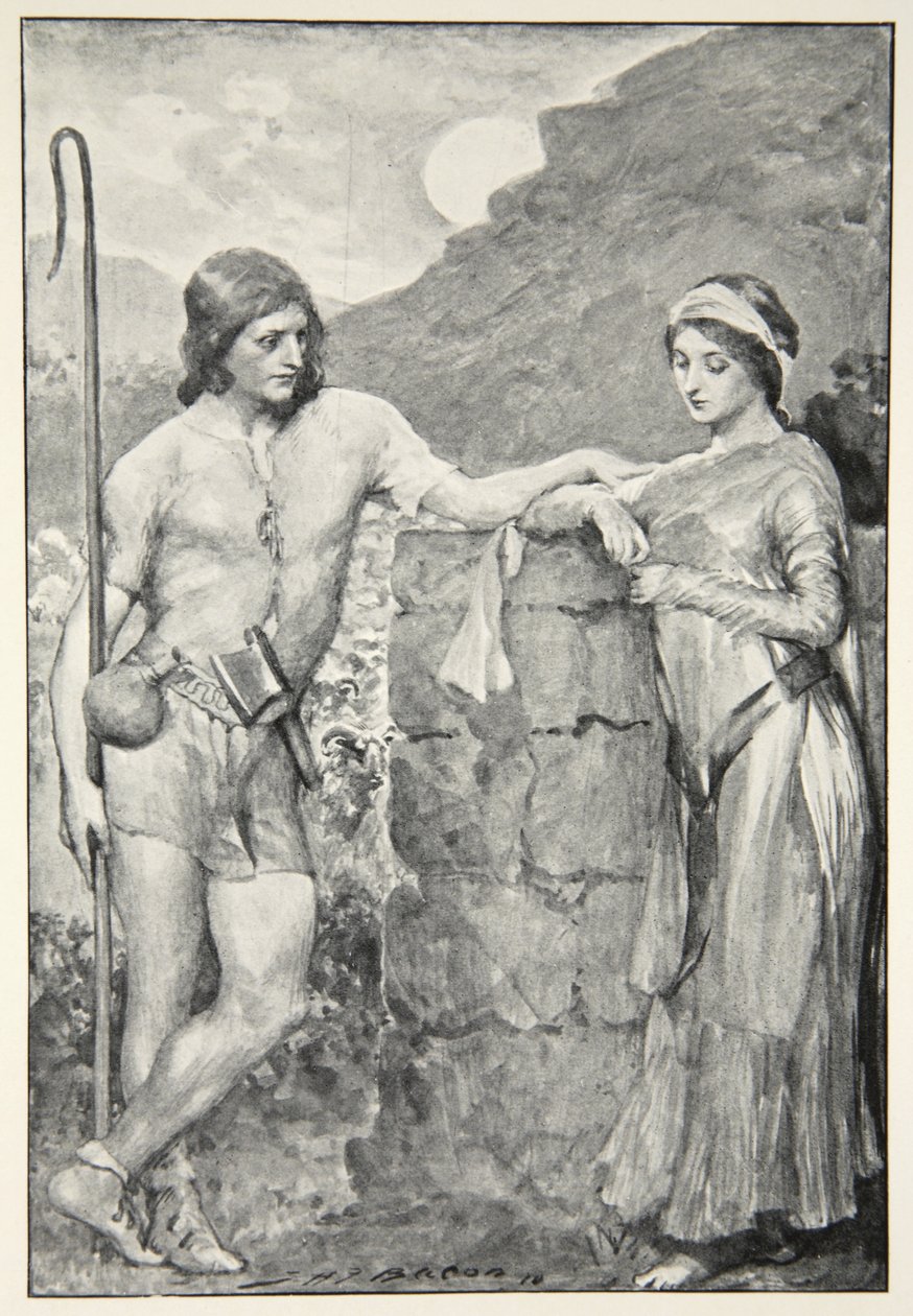 Olaf a Sigrid, z „Hrdinové mýty a legendy britské rasy“ od M.I. Ebbutt, 1910 od John Henry Frederick Bacon