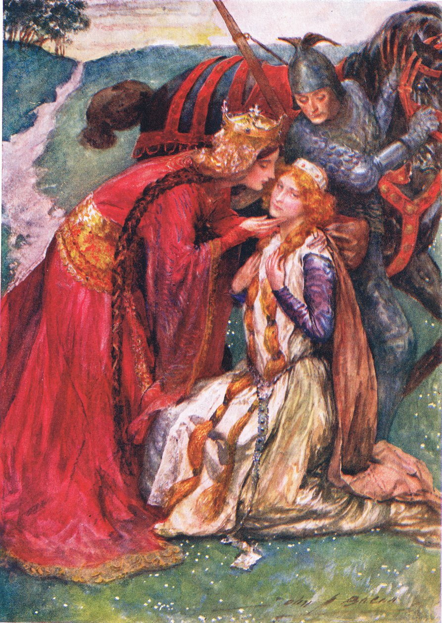 Královna Guinevere vítá Enid, ilustrace pro 