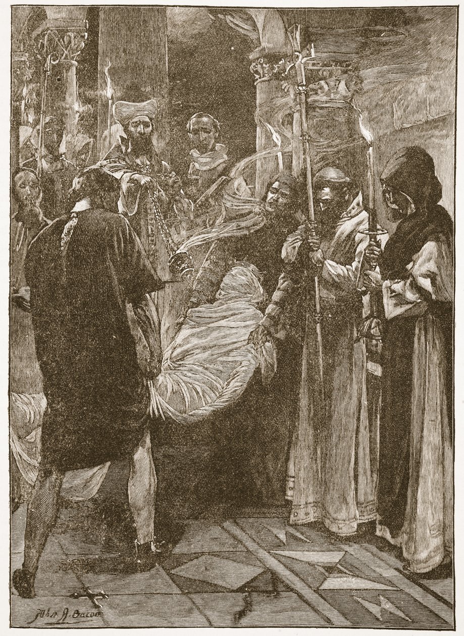 Pohřeb krále Ethelberta z Kentu, ilustrace z 