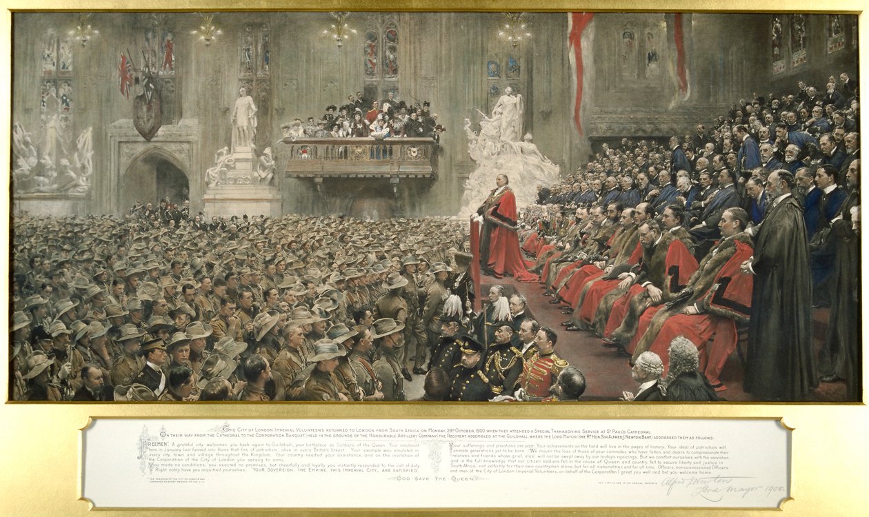 The City Imperial Volunteers v Guildhall, Londýn, 1900. od John Henry Frederick Bacon