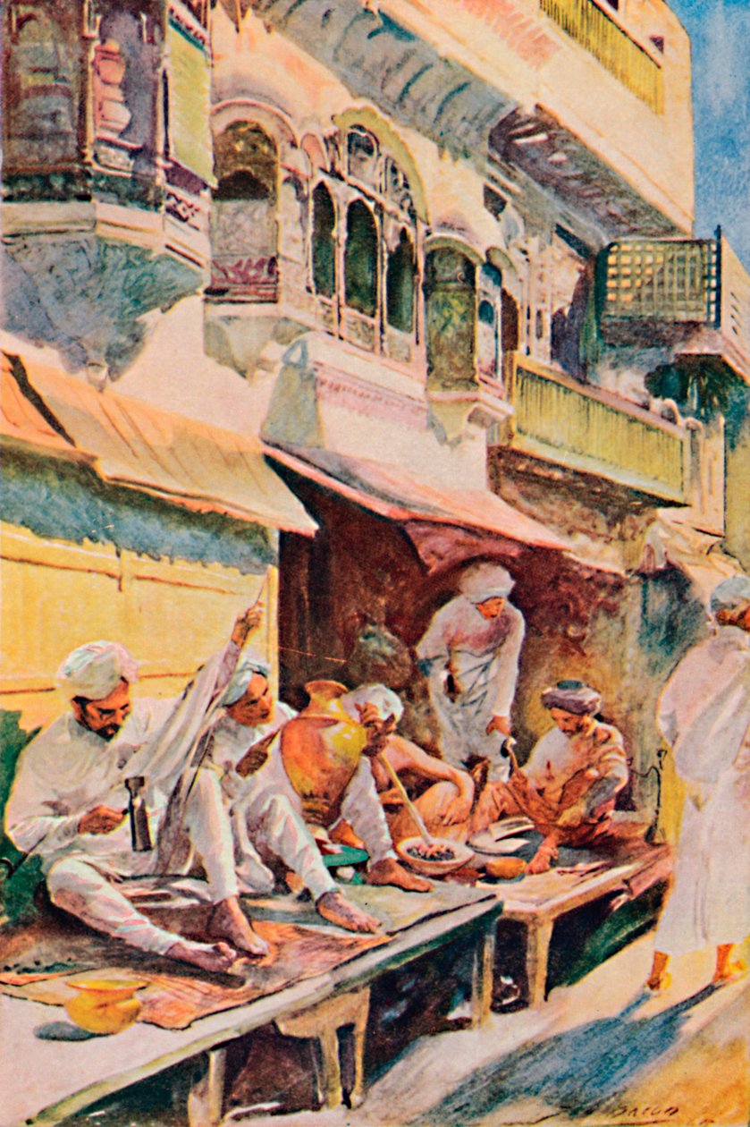 Dělníci v indickém bazaru, 1913 od John Henry Frederick Bacon