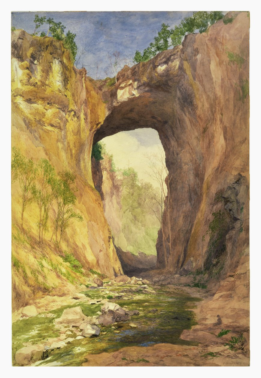 Natural Bridge, Virginia, 1876 (wc a tužka na papíře) od John Henry Hill
