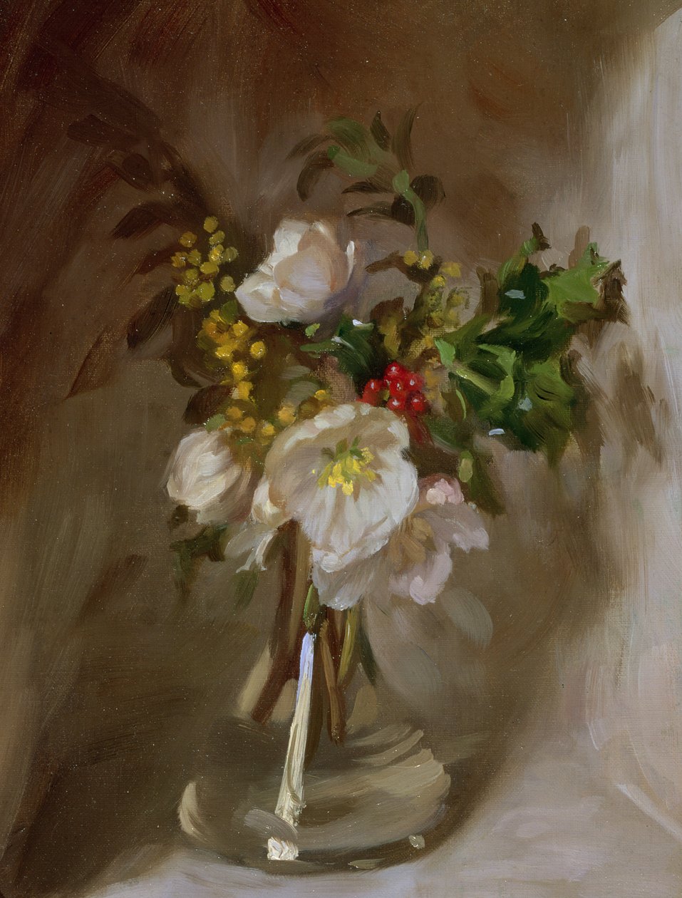Zimní květiny (olej na palubě) od John Henry Lorimer