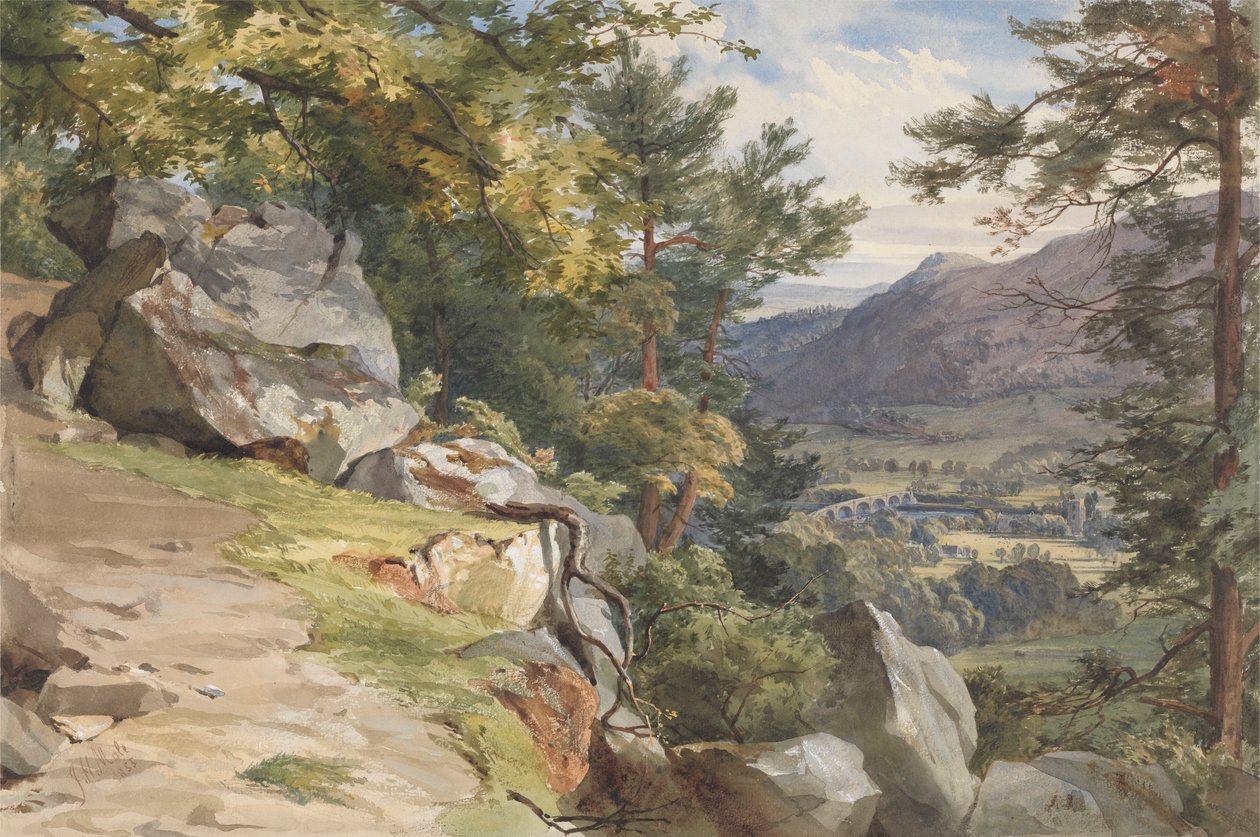 Pohled z Craig-y-Barns, Dunkeld, Pohled na jih od John Henry Mole